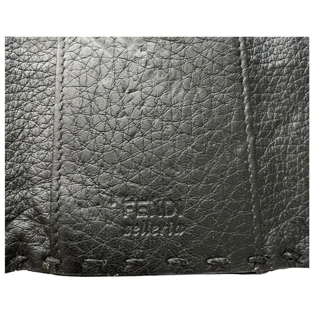 Fendi Selleria Black Leather Trifold Key Case Holder Roma Hand Stitched - Picture 4 of 9